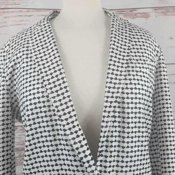 Armani Exchange Womens Bold Linen Blazer Black White Size 2 - Picture 5 of 9
